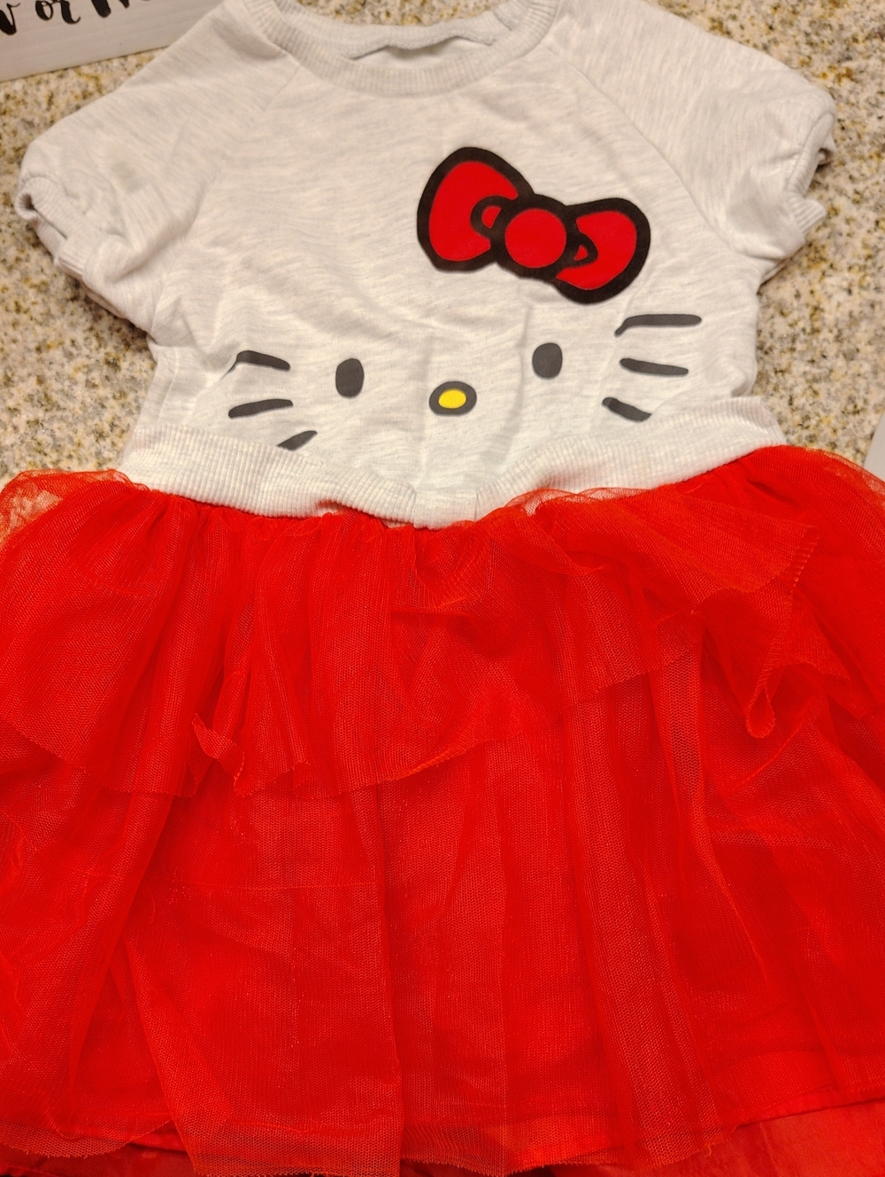 Hello Kitty White Top with Red Tulle Skirt